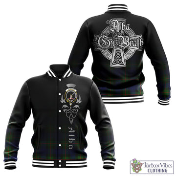 Jamieson Tartan Baseball Jacket Featuring Alba Gu Brath Family Crest Celtic Inspired