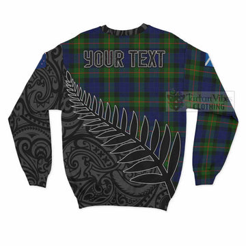 Jamieson Crest Tartan Sweatshirt with New Zealand Silver Fern Half Style