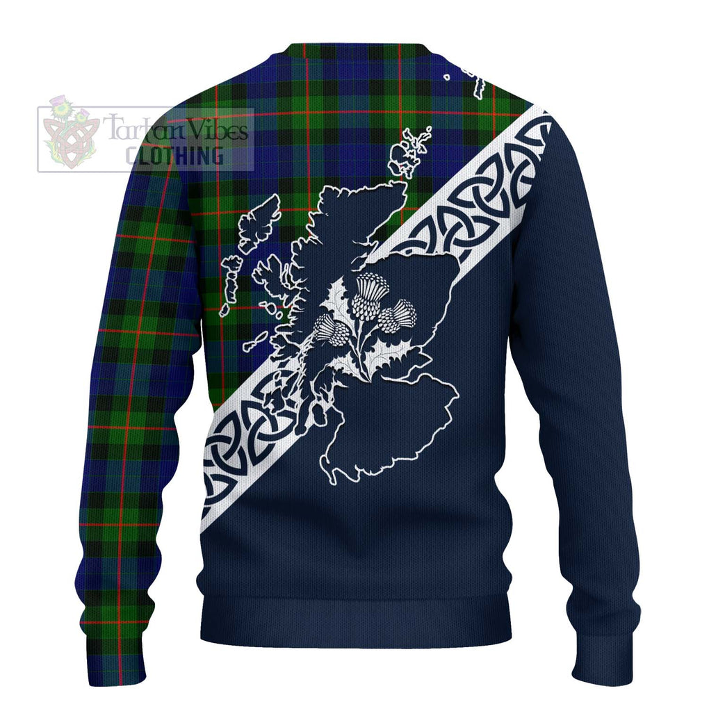 Tartan Vibes Clothing Jamieson Tartan Knitted Sweater Featuring Thistle and Scotland Map