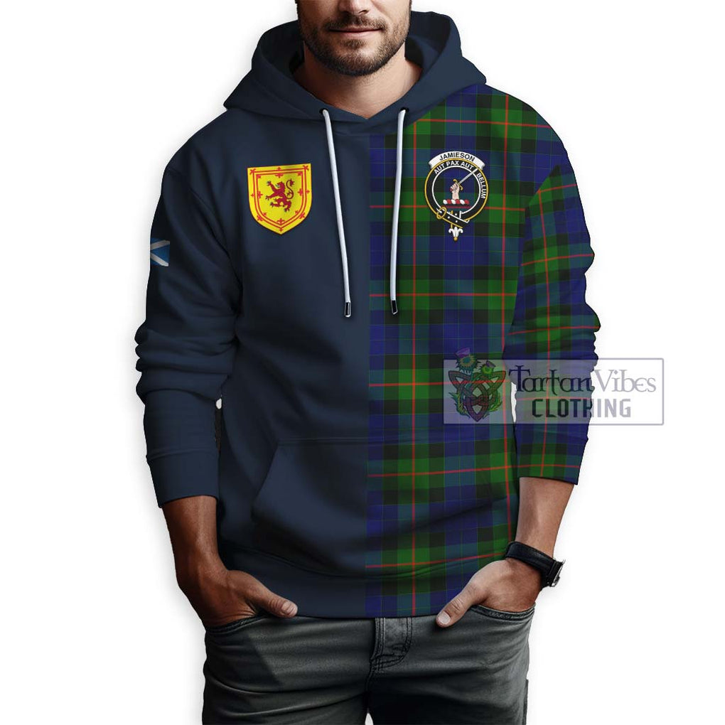 Tartan Vibes Clothing Jamieson Tartan Hoodie with Scottish Lion Royal Arm Half Style