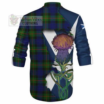 Jamieson Tartan Family Crest Ghillie Kilt Shirt Scottish Thistle Celtic Inspired - Tartan Vibes Clothing