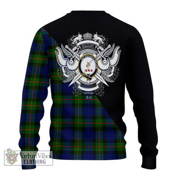 Jamieson Tartan Ugly Sweater with Family Crest and Military Logo Style