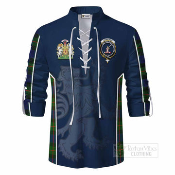 Jamieson Tartan Ghillie Kilt Shirt with Family Crest and Lion Rampant Vibes Sport Style