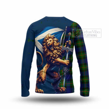 Jamieson Tartan Family Crest Long Sleeve T-Shirt with Scottish Majestic Lion