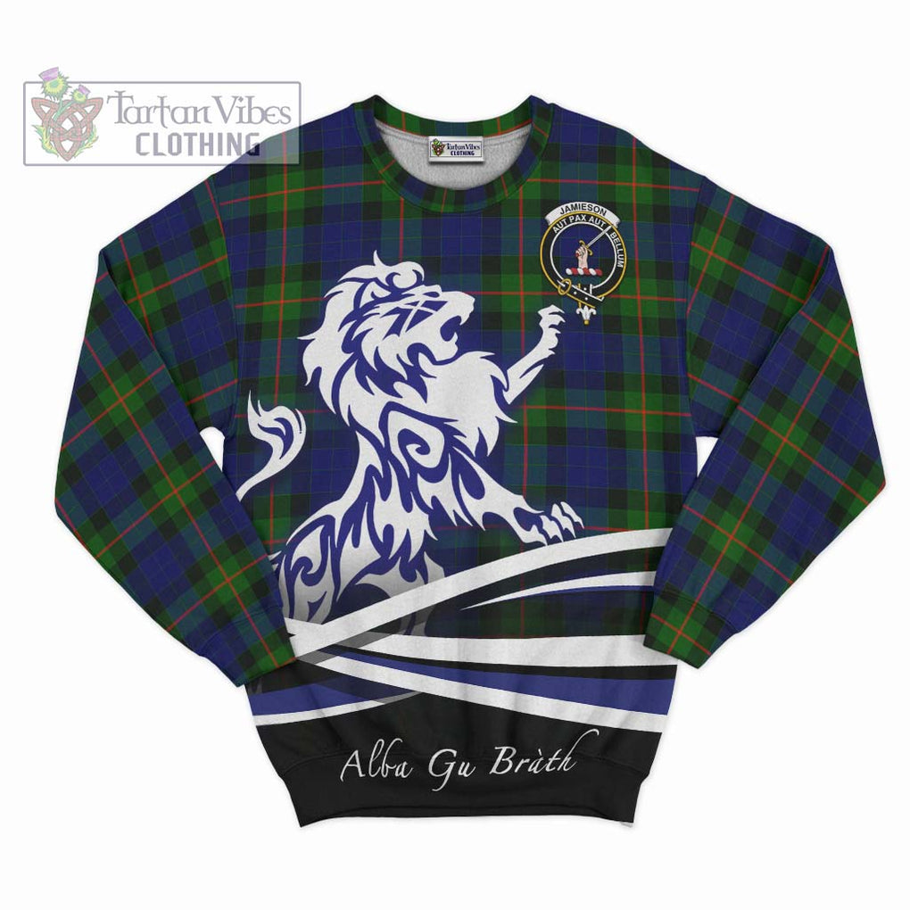 Jamieson Tartan Sweatshirt with Alba Gu Brath Regal Lion Emblem - Tartanvibesclothing Shop