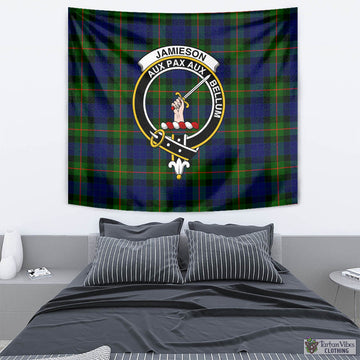 Jamieson Tartan Tapestry Wall Hanging and Home Decor for Room with Family Crest