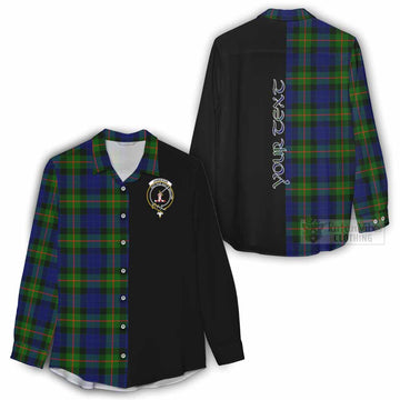 Jamieson Tartan Women's Casual Shirt with Family Crest and Half Of Me Style