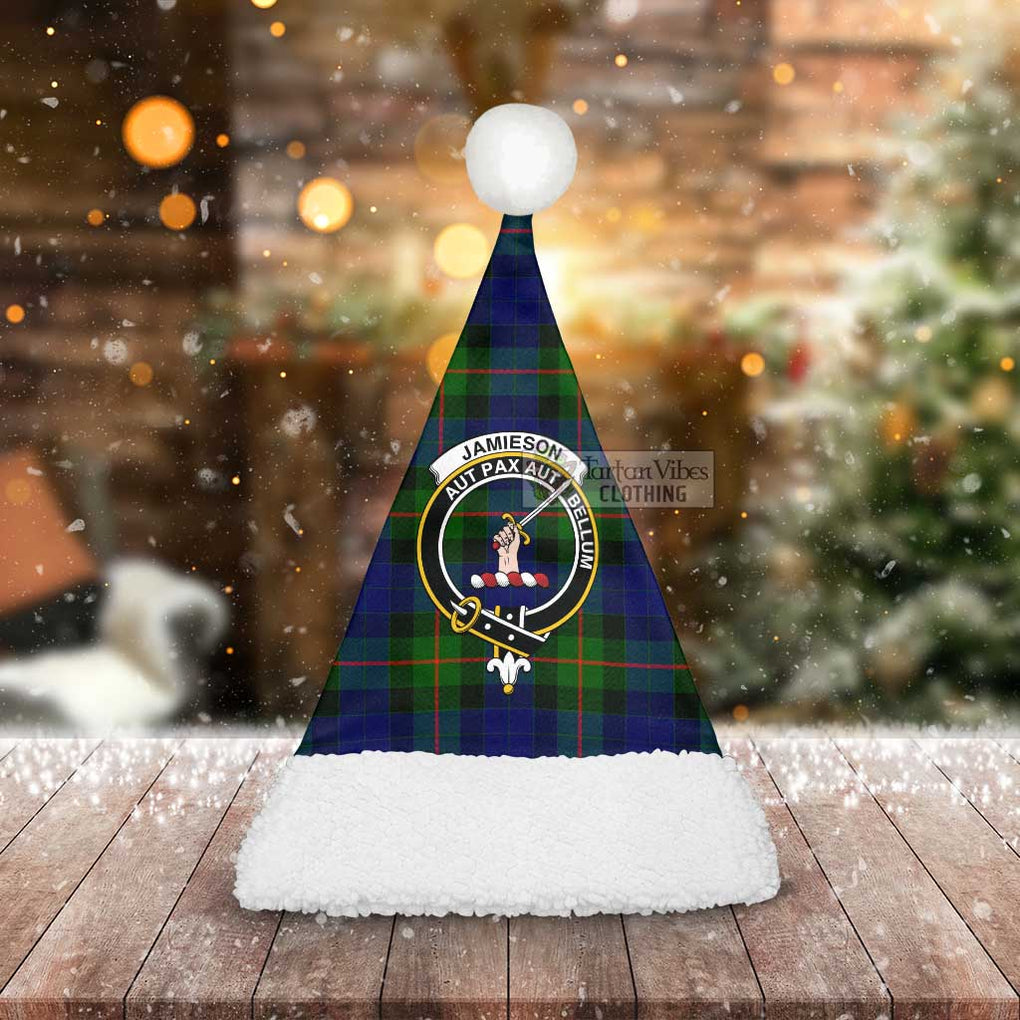 Tartan Vibes Clothing Jamieson Tartan Christmas Santa Hats with Family Crest