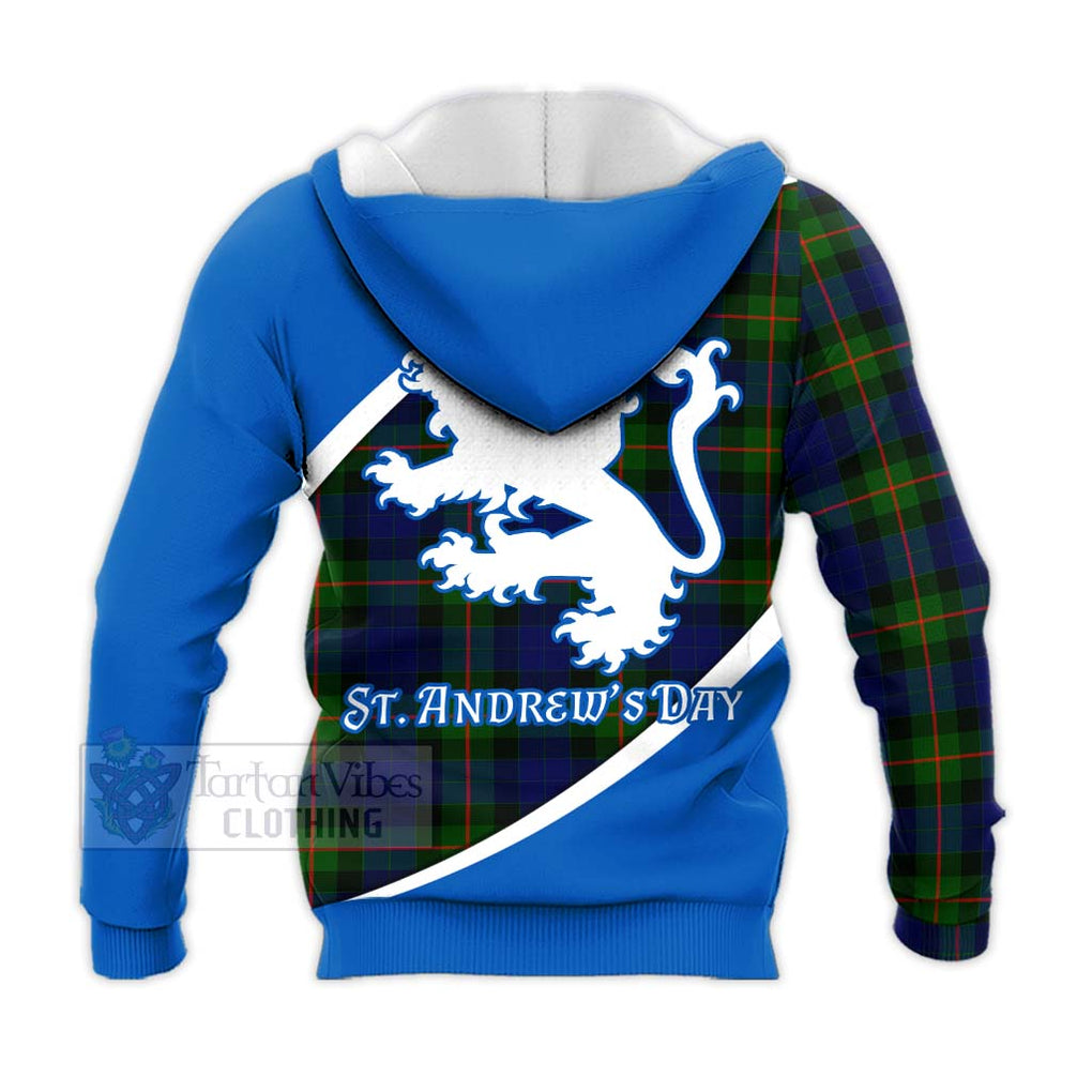 Tartan Vibes Clothing Jamieson Family Crest Tartan Knitted Hoodie Celebrate Saint Andrew's Day in Style