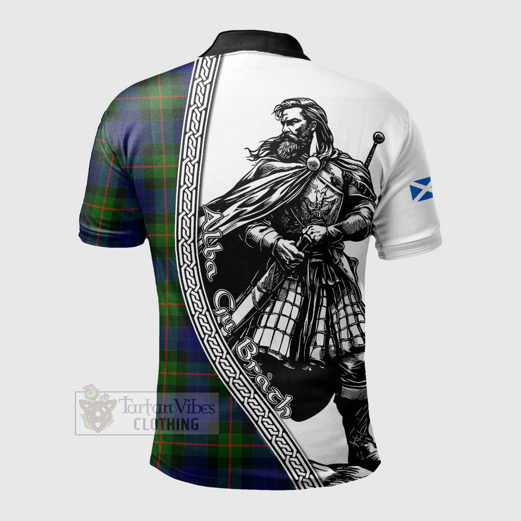 Tartan Vibes Clothing Jamieson Tartan Clan Crest Polo Shirt with Highlander Warrior Celtic Style