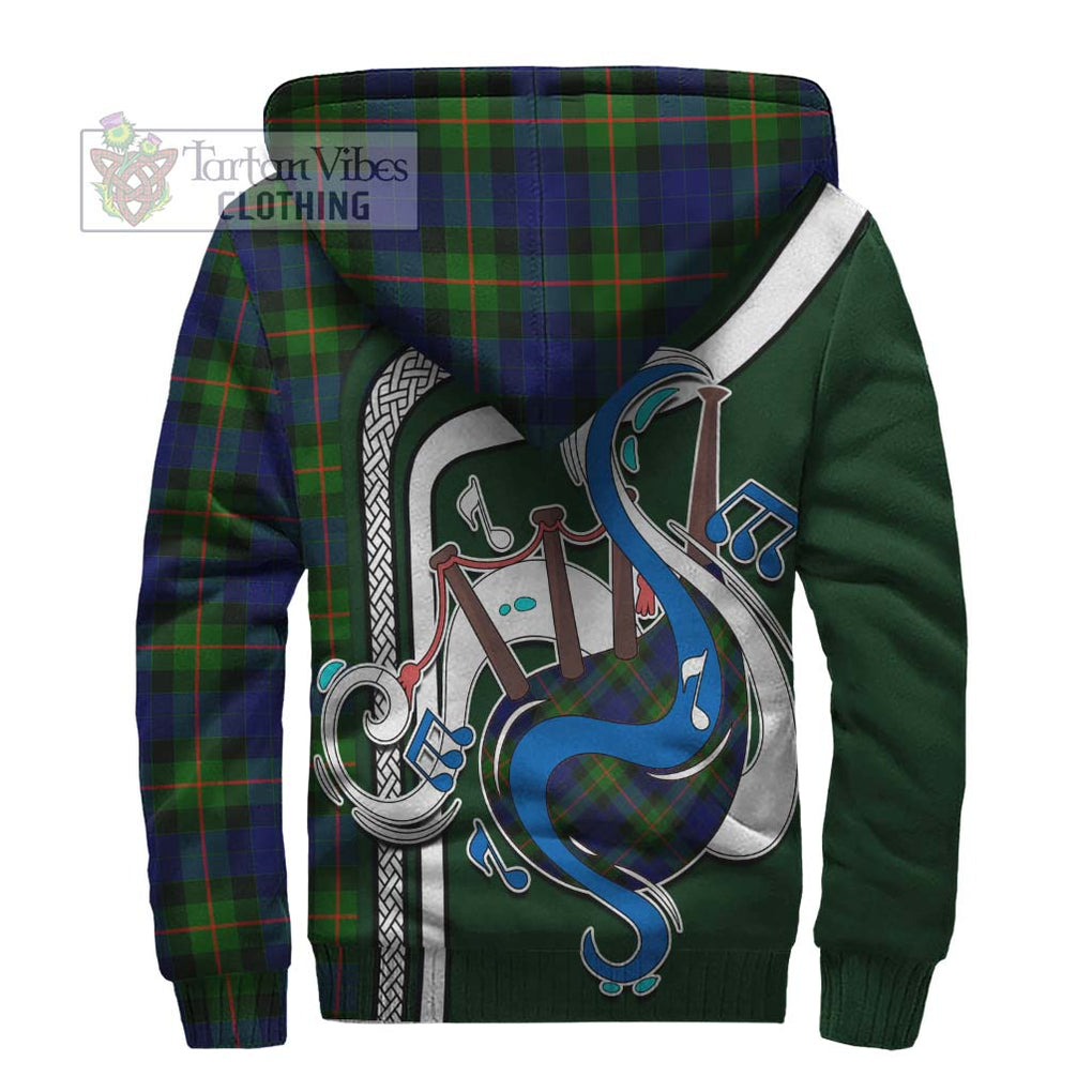 Jamieson Tartan Sherpa Hoodie with Epic Bagpipe Style - Tartanvibesclothing Shop