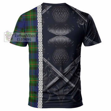 Jamieson Tartan T-Shirt with Family Crest Cross Sword Thistle Celtic Vibes - Tartan Vibes Clothing