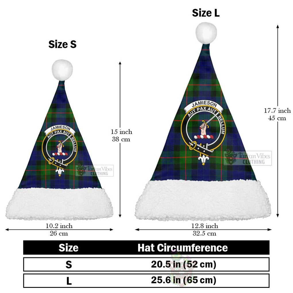 Tartan Vibes Clothing Jamieson Tartan Christmas Santa Hats with Family Crest