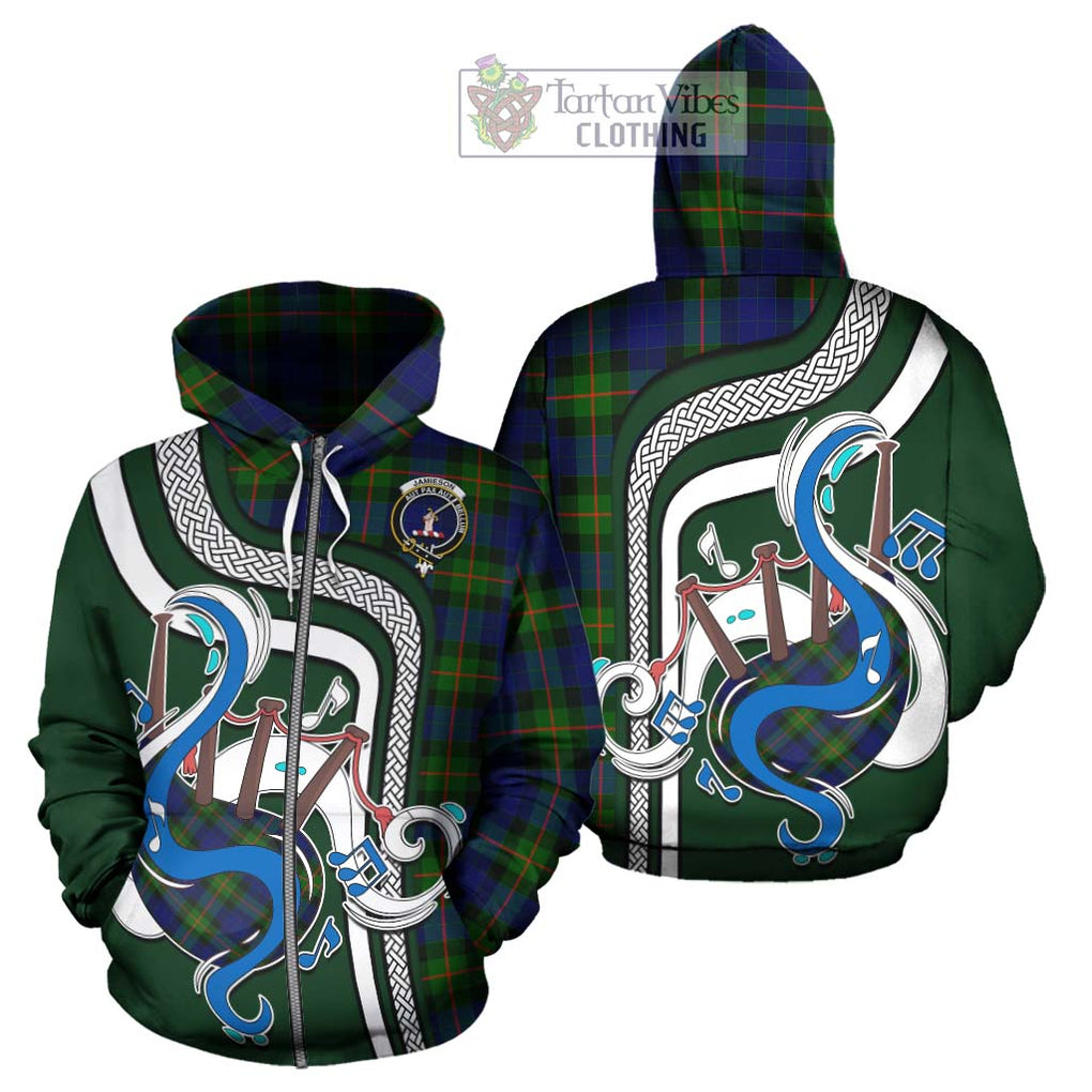 Jamieson Tartan Hoodie with Epic Bagpipe Style - Tartanvibesclothing Shop