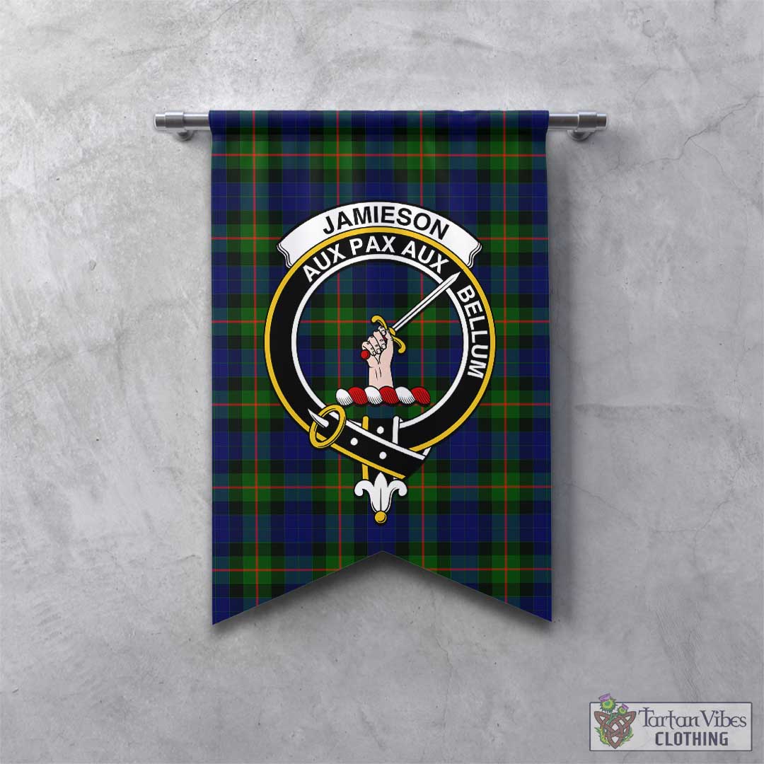 Tartan Vibes Clothing Jamieson Tartan Gonfalon, Tartan Banner with Family Crest