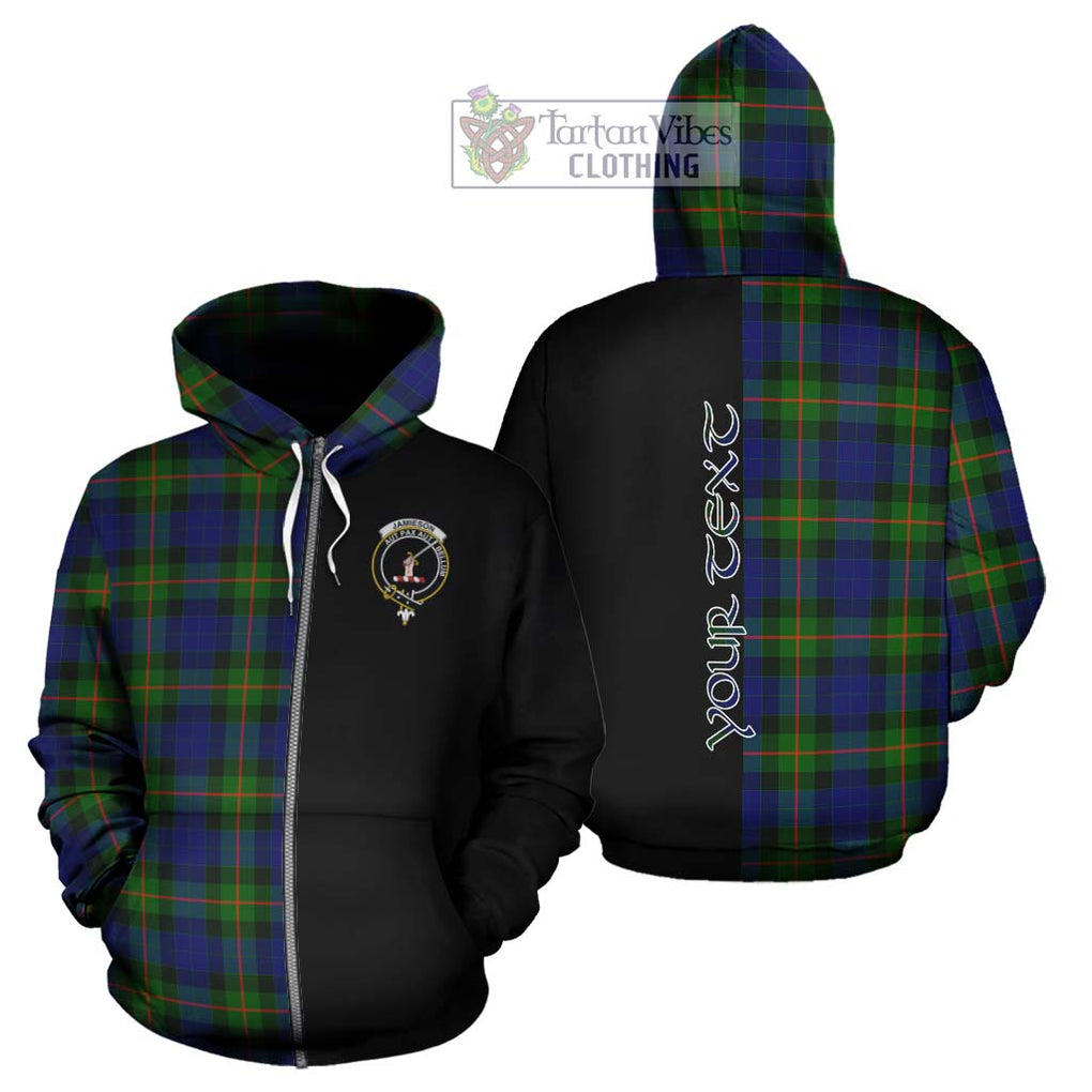 Jamieson Tartan Hoodie with Family Crest and Half Of Me Style - Tartanvibesclothing Shop