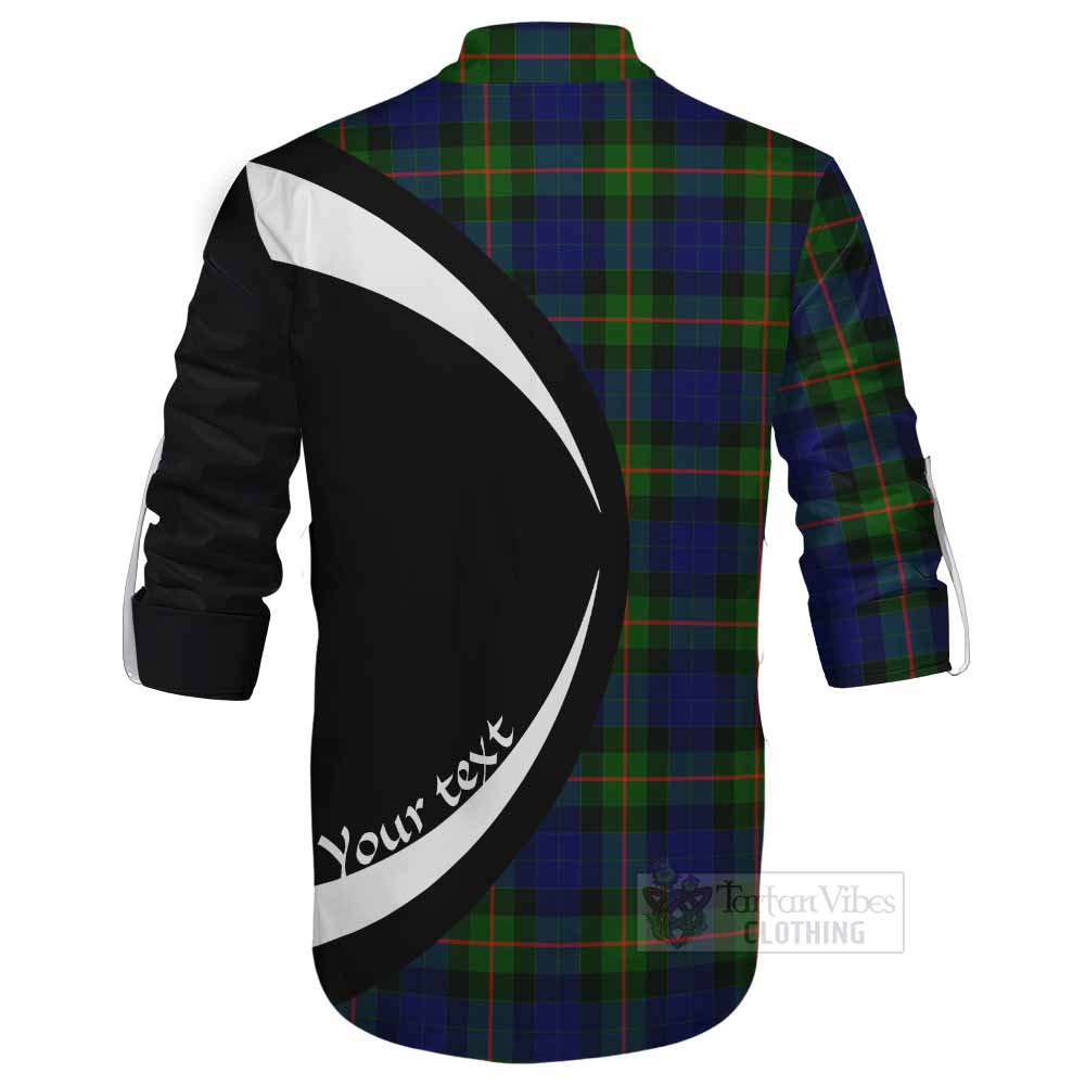 Tartan Vibes Clothing Jamieson Tartan Ghillie Kilt Shirt with Family Crest Circle Style