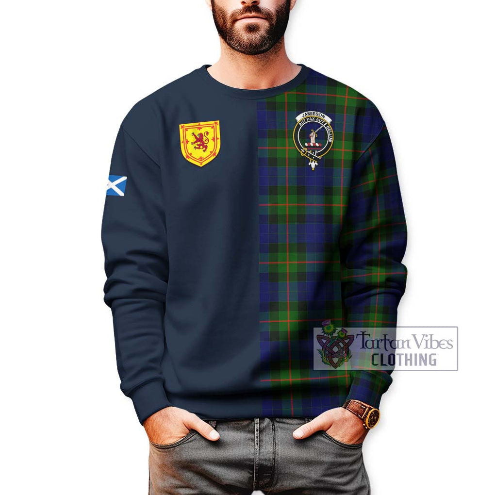 Tartan Vibes Clothing Jamieson Tartan Sweatshirt with Scottish Lion Royal Arm Half Style