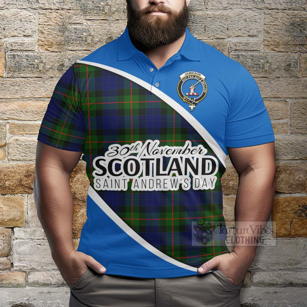 Tartan Vibes Clothing Jamieson Family Crest Tartan Polo Shirt Celebrate Saint Andrew's Day in Style