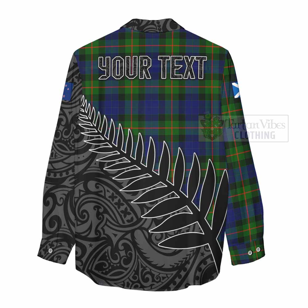 Tartan Vibes Clothing Jamieson Crest Tartan Women's Casual Shirt with New Zealand Silver Fern Half Style