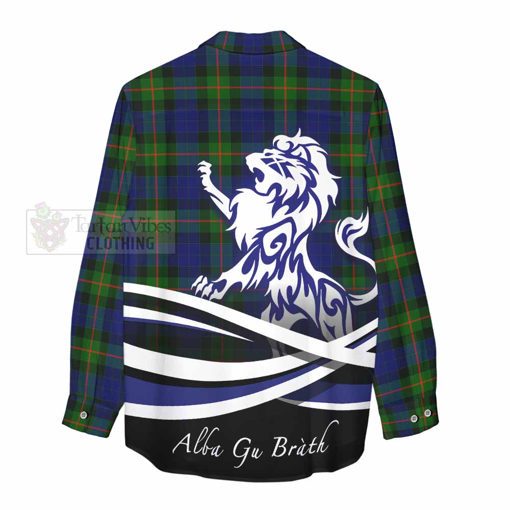 Tartan Vibes Clothing Jamieson Tartan Women's Casual Shirt with Alba Gu Brath Regal Lion Emblem