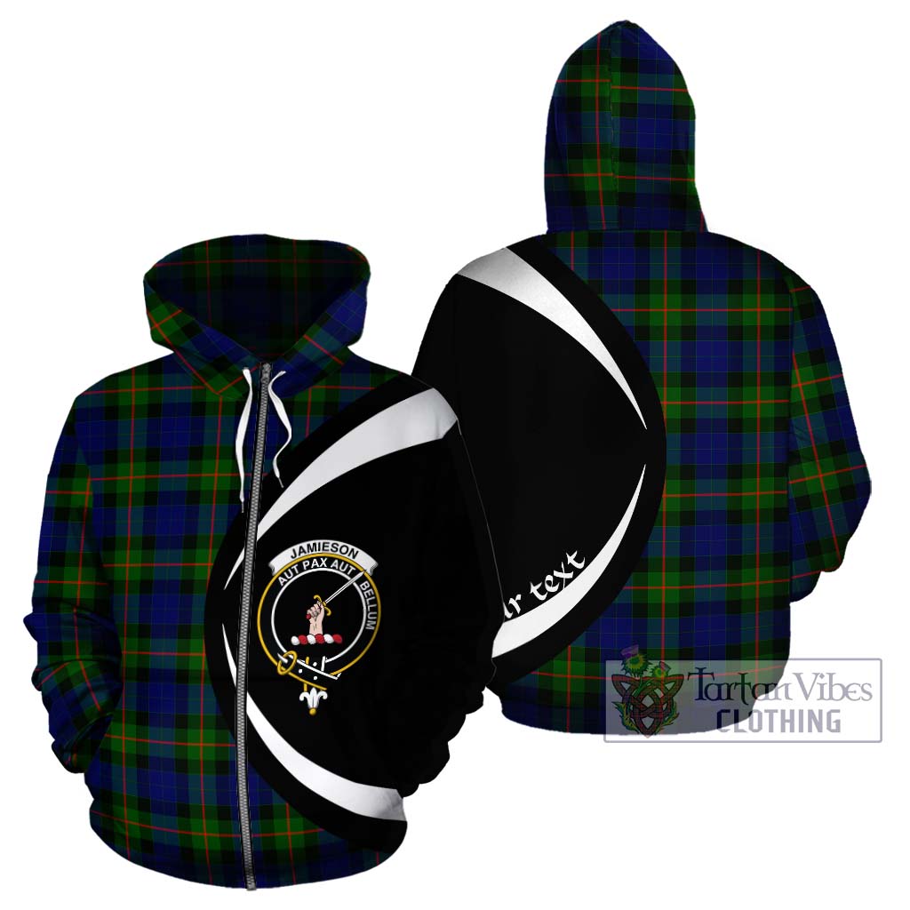 Tartan Vibes Clothing Jamieson Tartan Hoodie with Family Crest Circle Style