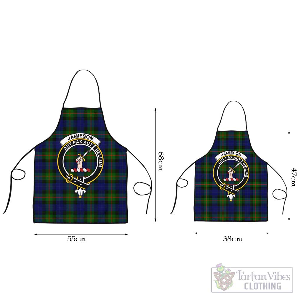 Jamieson Tartan Apron with Family Crest Black L 55x68 cm - Tartan Vibes Clothing