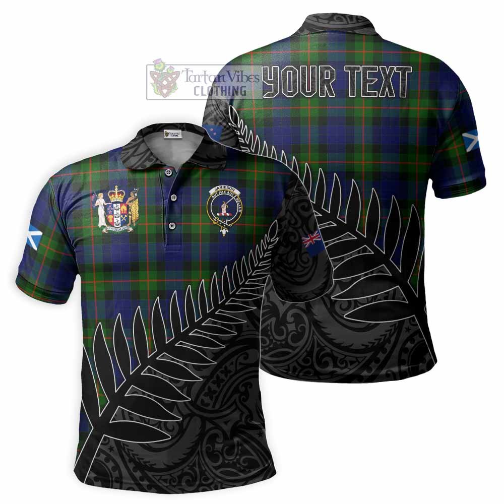 Jamieson Crest Tartan Polo Shirt with New Zealand Silver Fern Half Style