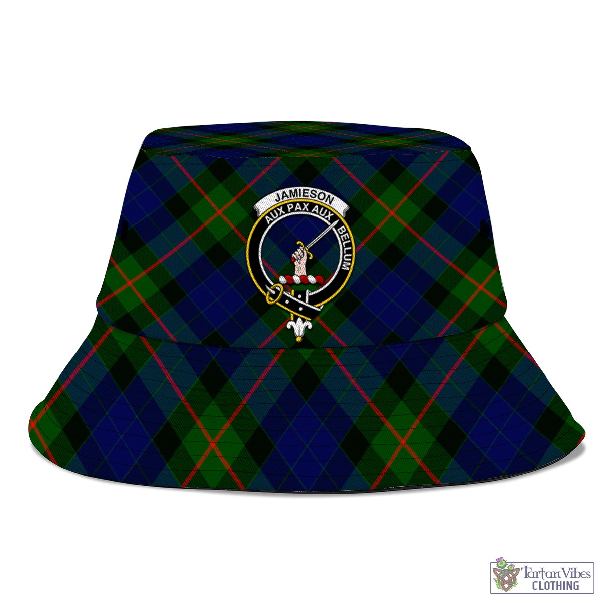 Tartan Vibes Clothing Jamieson Tartan Bucket Hat with Family Crest