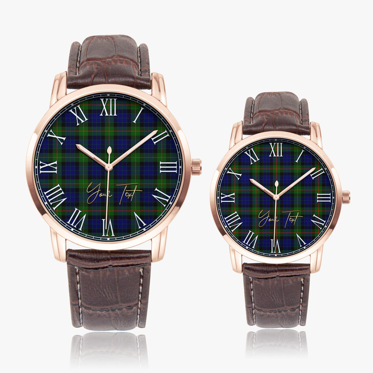 Jamieson Tartan Personalized Your Text Leather Trap Quartz Watch - Tartan Vibes Clothing