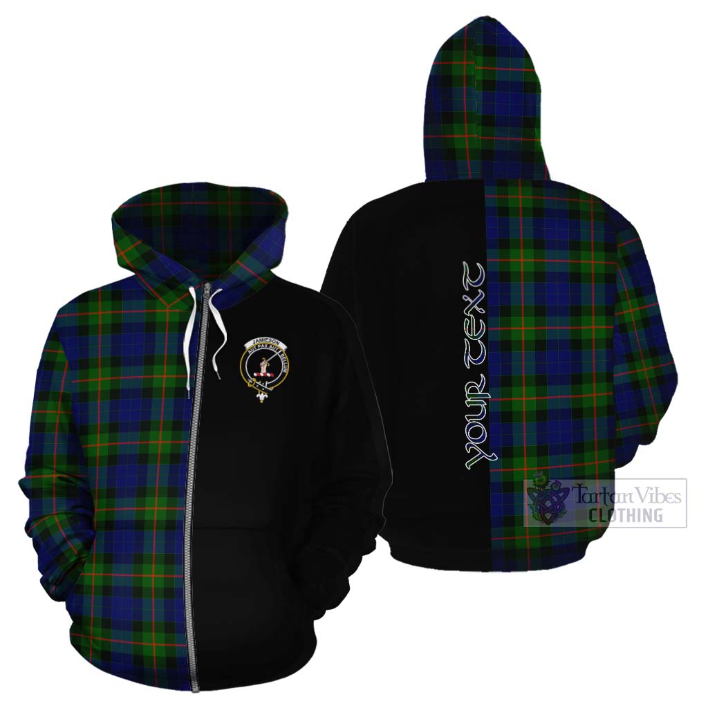 Tartan Vibes Clothing Jamieson Tartan Cotton Hoodie with Family Crest and Half Of Me Style