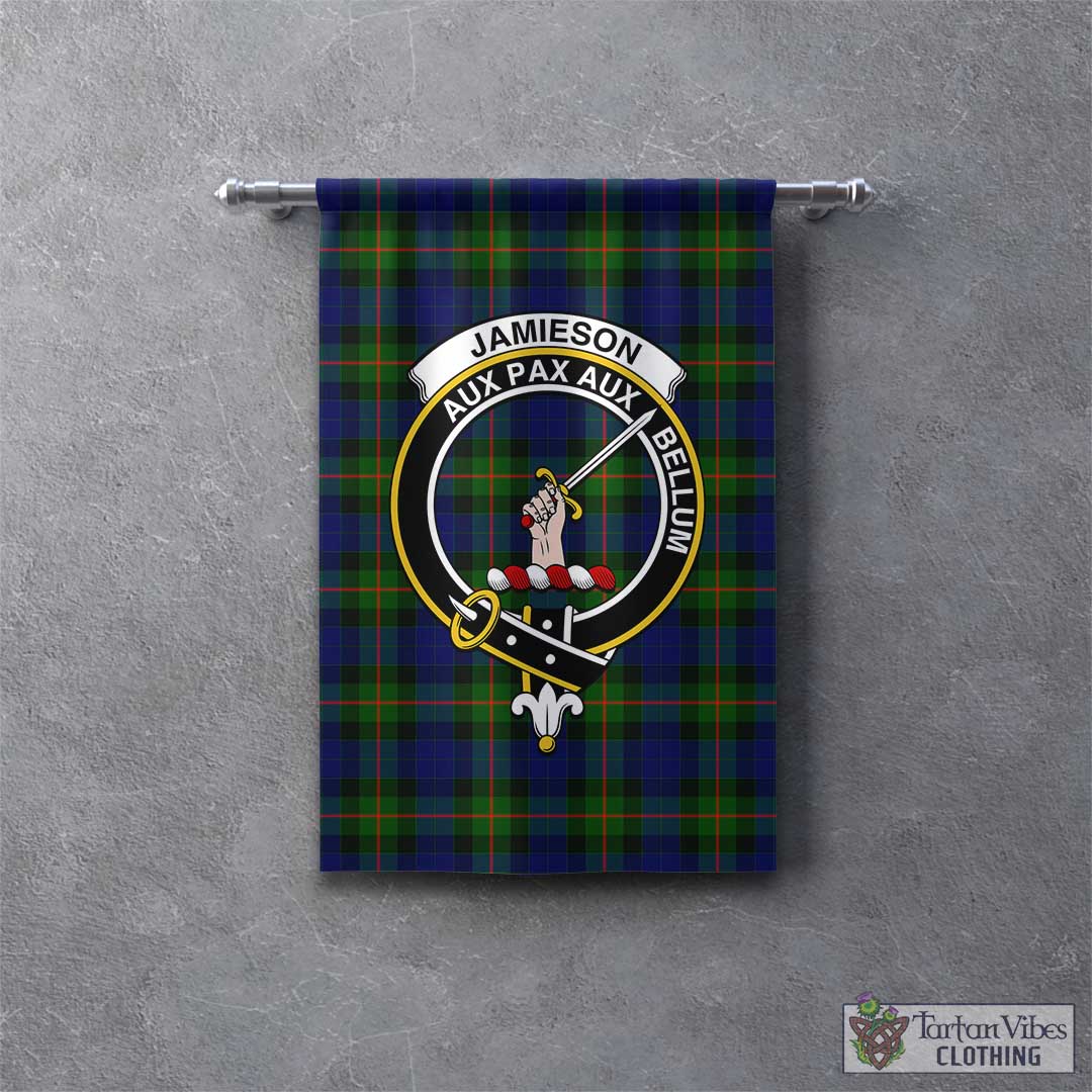 Tartan Vibes Clothing Jamieson Tartan Gonfalon, Tartan Banner with Family Crest