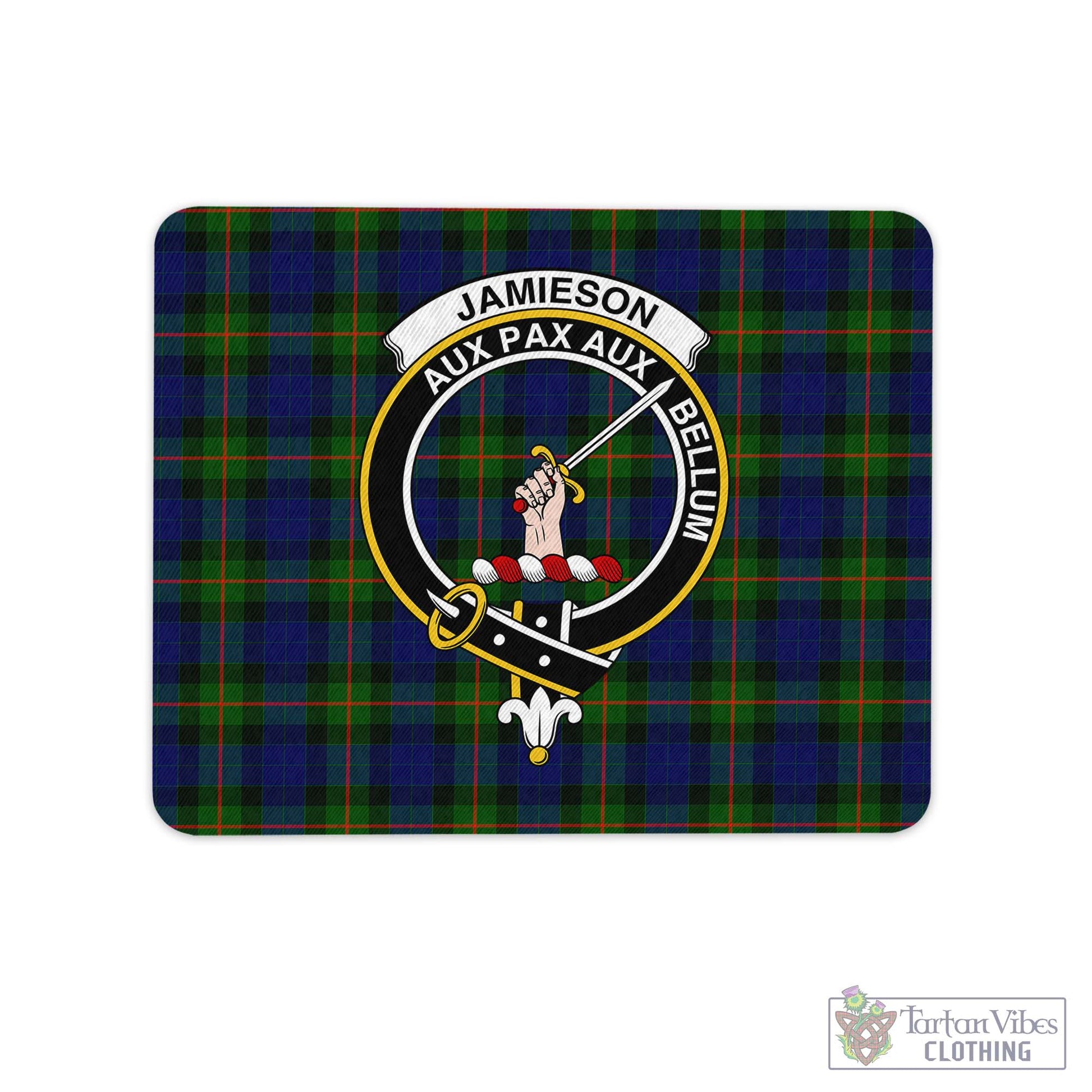 Tartan Vibes Clothing Jamieson Tartan Mouse Pad with Family Crest