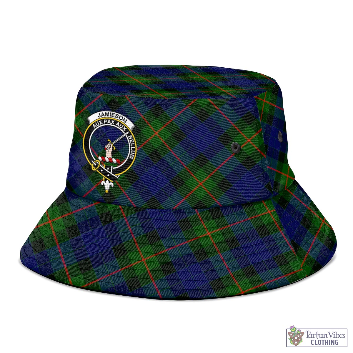 Tartan Vibes Clothing Jamieson Tartan Bucket Hat with Family Crest