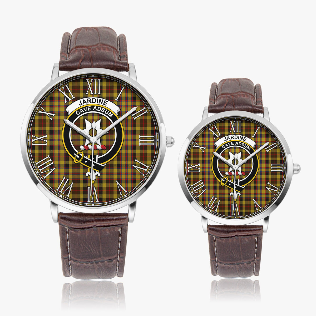 Jardine Tartan Family Crest Leather Strap Quartz Watch - Tartan Vibes Clothing