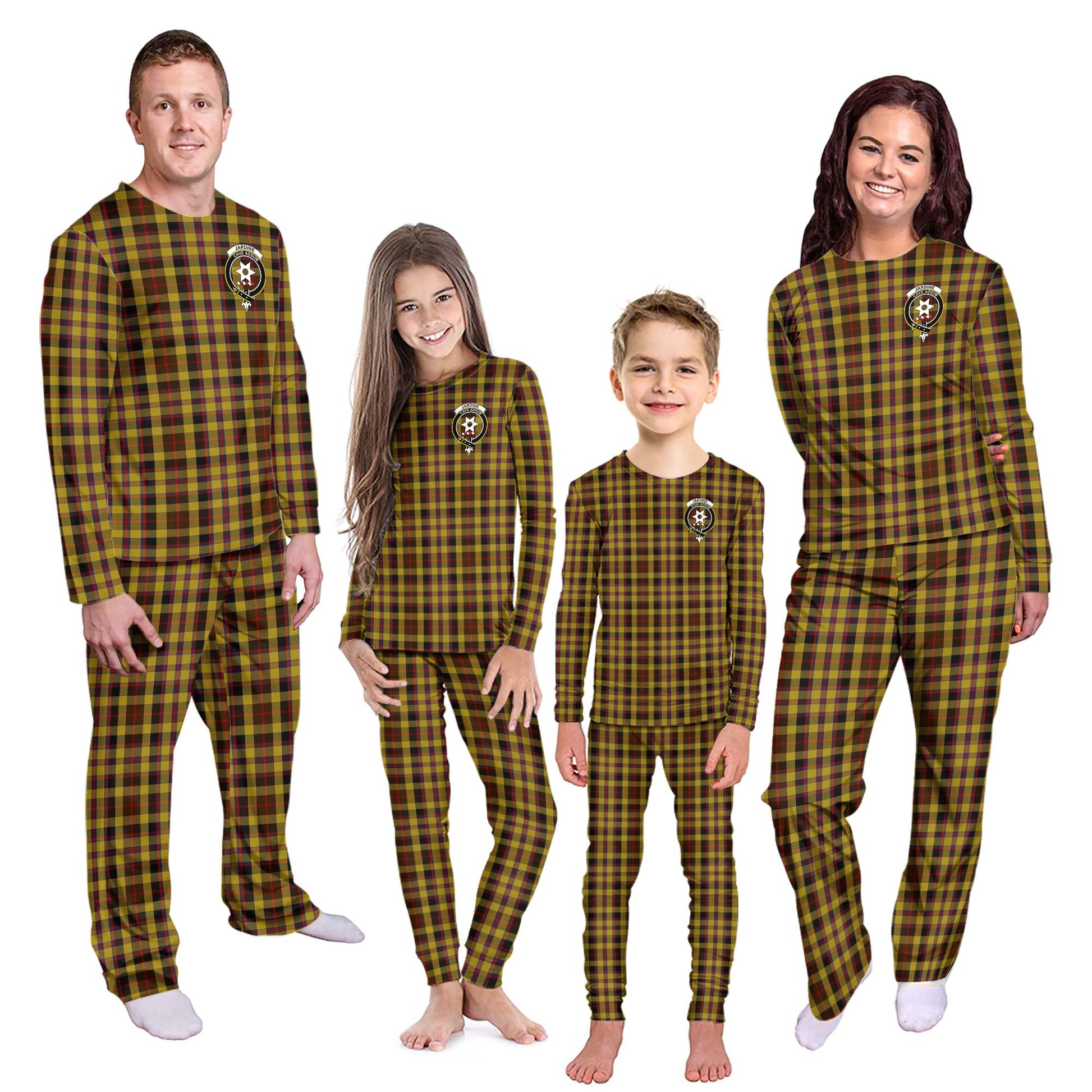 Jardine Tartan Pajamas Family Set with Family Crest - Tartanvibesclothing