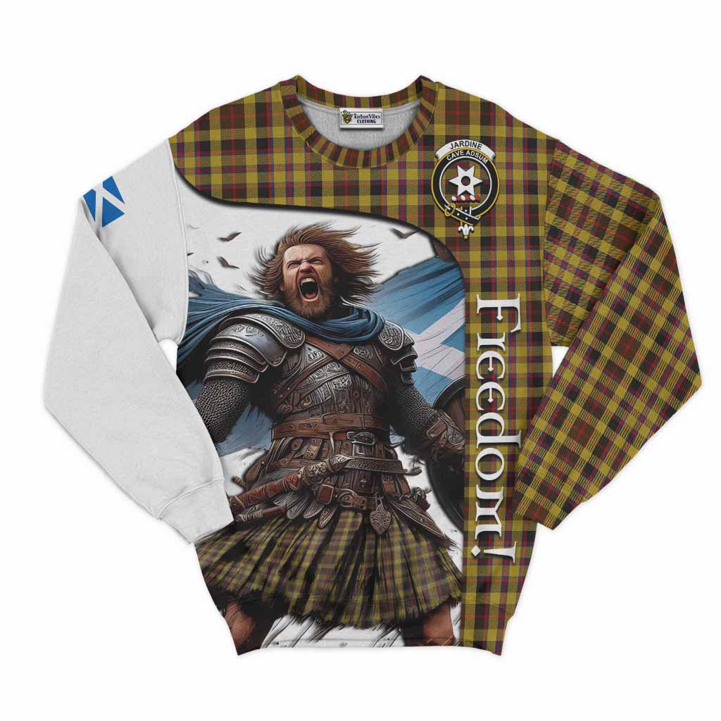 Tartan Vibes Clothing Jardine Crest Tartan Sweatshirt Inspired by the Freedom of Scottish Warrior