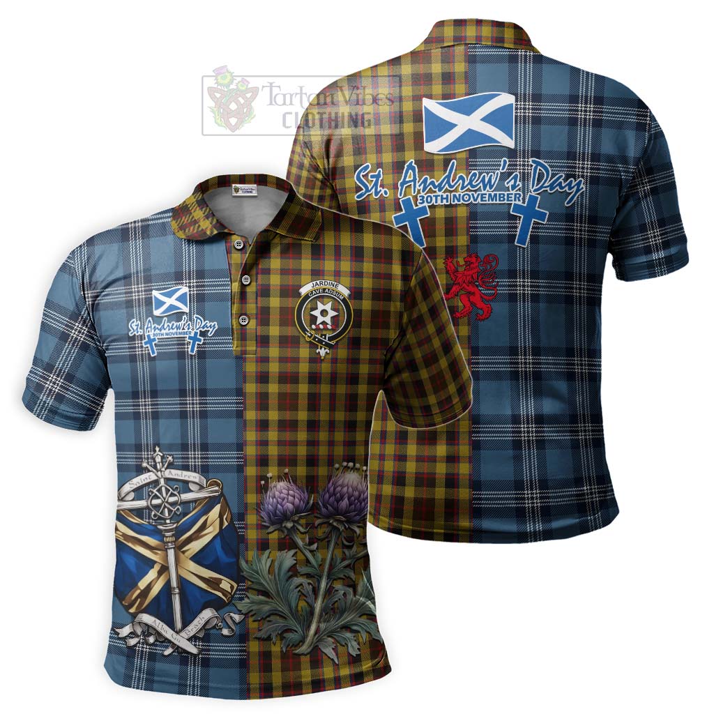 Tartan Vibes Clothing Jardine Tartan Polo Shirt Happy St. Andrew's Day Half Tartan Style