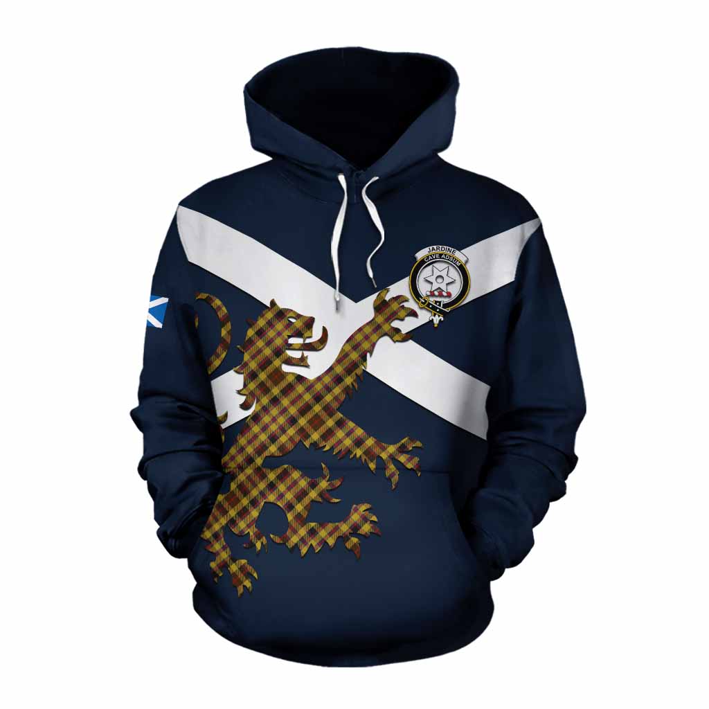 Tartan Vibes Clothing Jardine Tartan Lion Rampant Cotton Hoodie Proudly Display Your Heritage with Alba Gu Brath and Clan Name