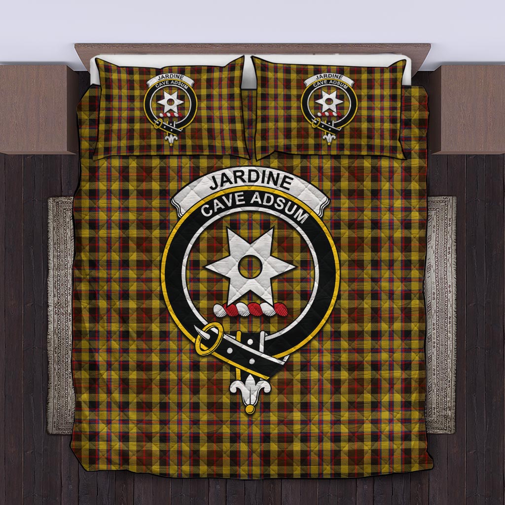 Jardine Tartan Quilt Bed Set with Family Crest Twin - Tartan Vibes Clothing