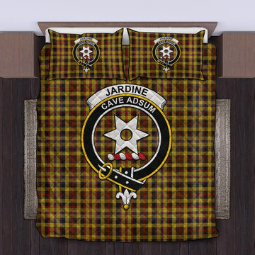 Jardine Tartan Quilt Bed Set with Family Crest