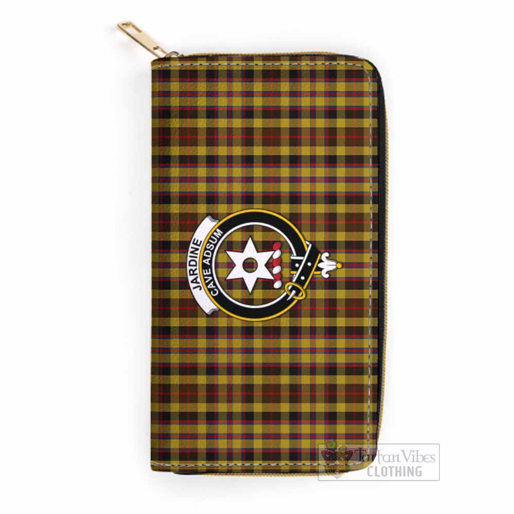 Jardine Tartan Women's Leather Wallet with Family Crest One Size 19.7*10.5*3.5 cm - Tartan Vibes Clothing