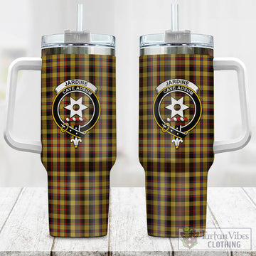 Jardine Tartan Tumbler with Handle with Family Crest