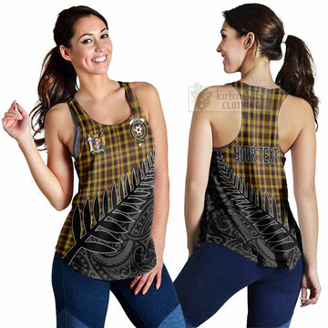 Jardine Crest Tartan Women's Racerback Tanks with New Zealand Silver Fern Half Style