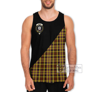 Jardine Tartan Men's Tank Top with Family Crest and Military Logo Style