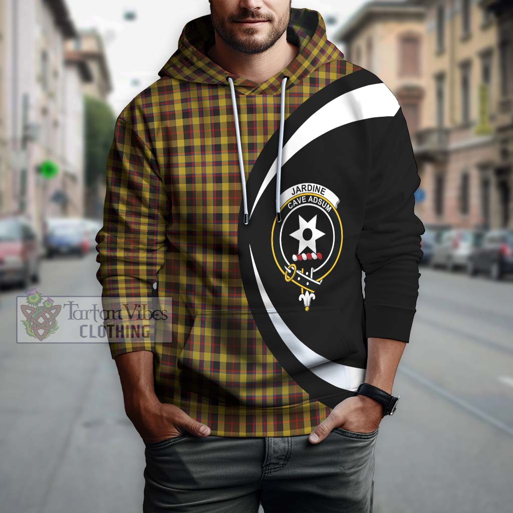 Tartan Vibes Clothing Jardine Tartan Hoodie with Family Crest Circle Style