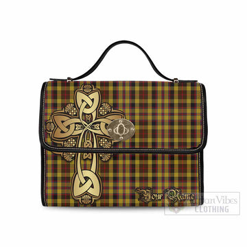 Jardine Tartan Waterproof Canvas Bag Golden Thistle Celtic Cross Style