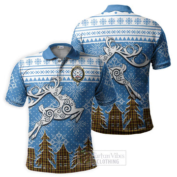 Jardine Clan Christmas Polo Shirt Celtic Reindeer Style