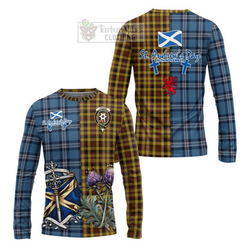 Jardine Tartan Long Sleeve T-Shirt Happy St. Andrew's Day Half Tartan Style