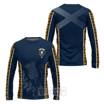 Jardine Tartan Long Sleeve T-Shirt with Family Crest and Scottish Thistle Vibes Sport Style